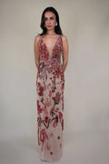 Blush Underwater Wildflower Column Dress In Cranberry US 2 UK 6