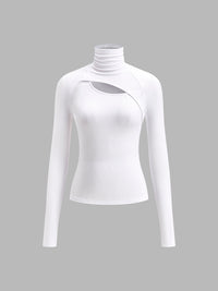 Brenna | Women's Mock Neck Cutout Long Sleeve Top