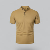 Brennan | Men's Mandarin Collar Short Sleeve Polo Shirt