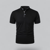 Brennan | Men's Mandarin Collar Short Sleeve Polo Shirt