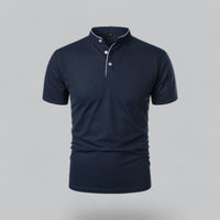 Brennan | Men's Mandarin Collar Short Sleeve Polo Shirt
