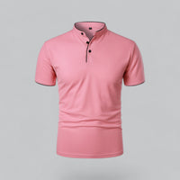 Brennan | Men's Mandarin Collar Short Sleeve Polo Shirt