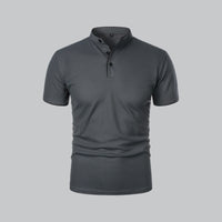 Brennan | Men's Mandarin Collar Short Sleeve Polo Shirt