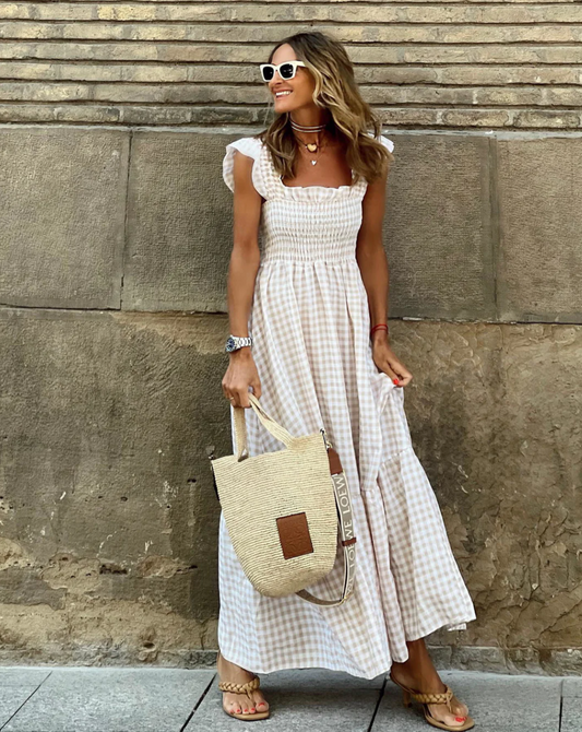 Brielle | Women's Smocked Gingham Maxi Dress