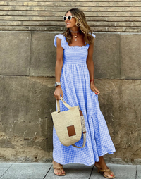 Brielle | Women's Smocked Gingham Maxi Dress
