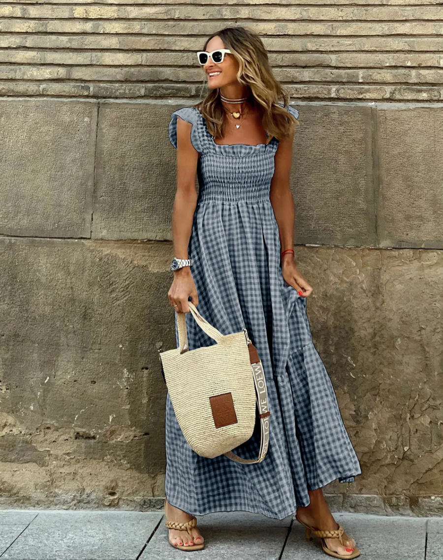 Brielle | Women's Smocked Gingham Maxi Dress