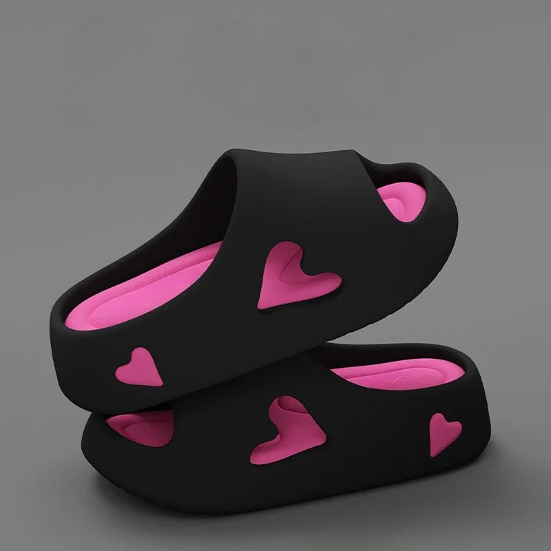 Brienne | Women's Heart Cutout Platform Slides
