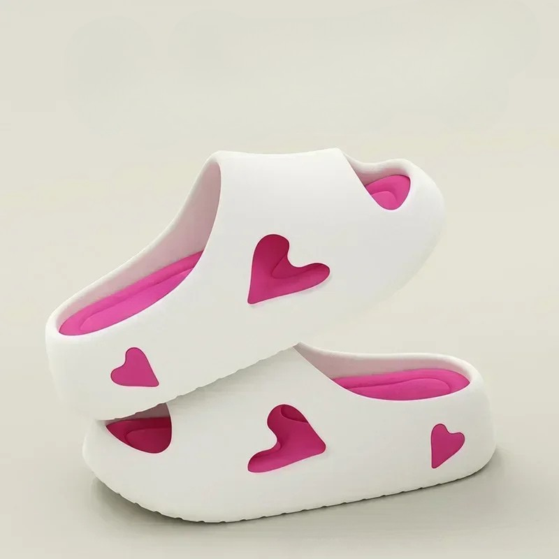 Brienne | Women's Heart Cutout Platform Slides