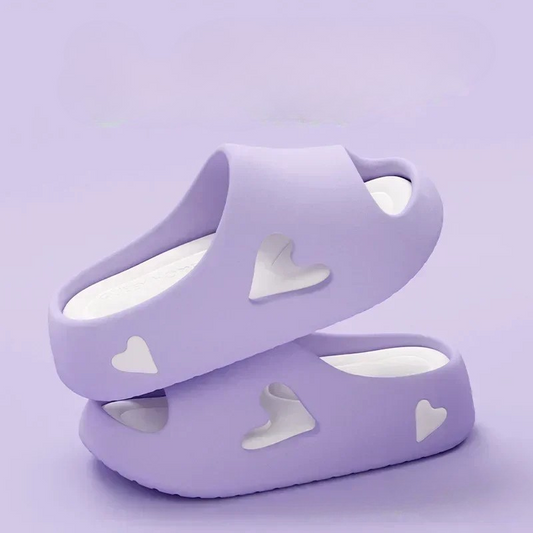 Brienne | Women's Heart Cutout Platform Slides