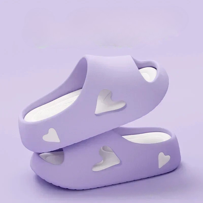 Brienne | Women's Heart Cutout Platform Slides
