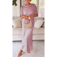 Briony | Women's Crochet Hollow Out Short Sleeve Maxi Dress