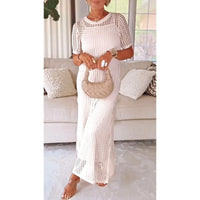 Briony | Women's Crochet Hollow Out Short Sleeve Maxi Dress