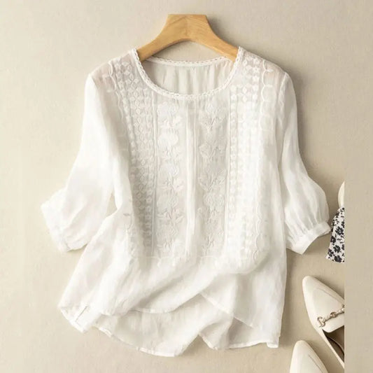 Briony | Women's Embroidered Long Sleeve Blouse
