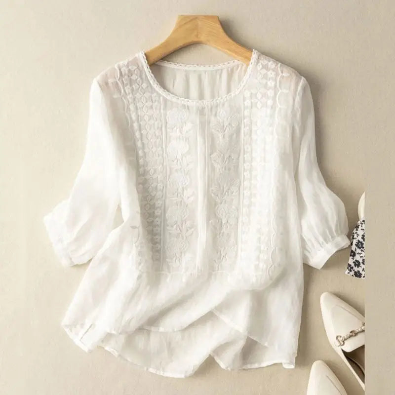 Briony | Women's Embroidered Long Sleeve Blouse