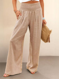 Briony | Women's Smocked Waist Wide Leg Pants