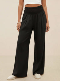 Briony | Women's Smocked Waist Wide Leg Pants