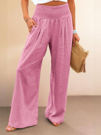 Briony | Women's Smocked Waist Wide Leg Pants