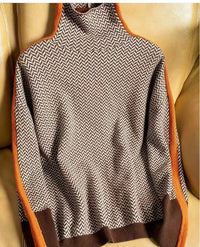 Bronia | Women's Herringbone Mock Turtleneck Sweater