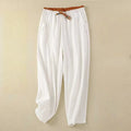 Bronwen | Women's White Drawstring Relaxed Pants