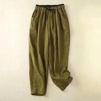 Bronwen | Women's White Drawstring Relaxed Pants
