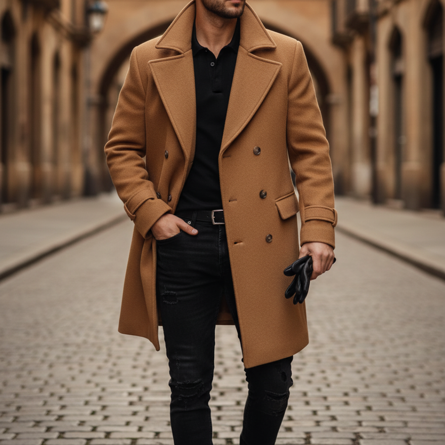 Monty - Men’s Wool Blend Double-Breasted Coat