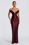 Burgundy Aurelia Maxi Dress Cherry Lacquer
