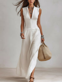 Minimalist And Elegant Off White Sleeveless Dress Off White