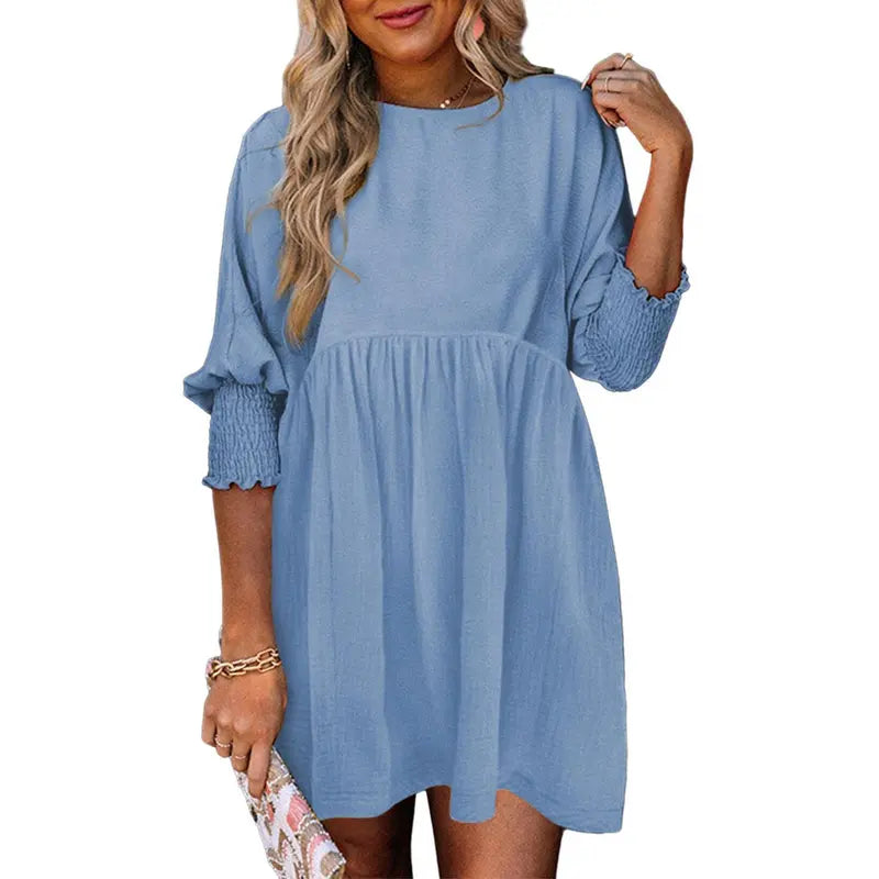 Luna – Casual Loose Fit Short Sleeve Mini Dress