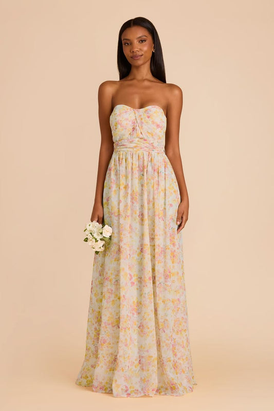 Grey Grace Convertible Dress In Pressed Floral