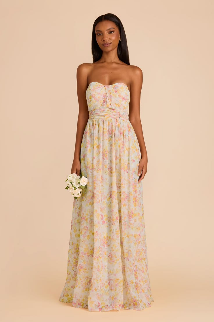 Grey Grace Convertible Dress In Pressed Floral