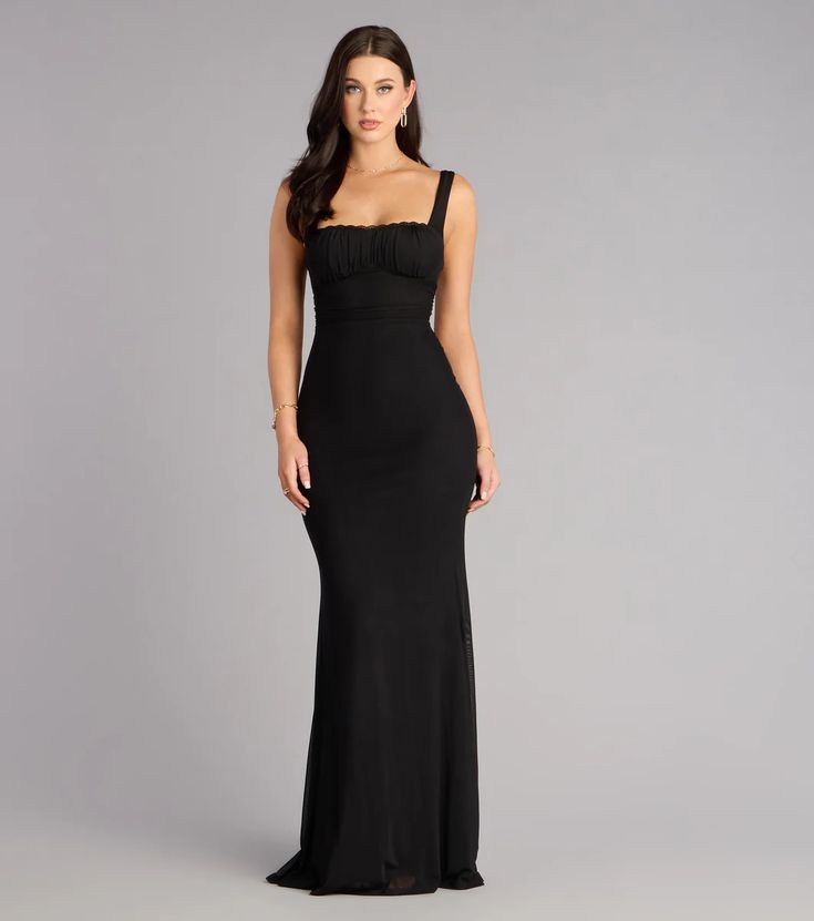 Arden Mesh Lace Up Mermaid Formal Dress