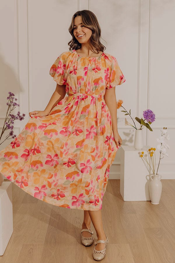 Hibiscus Daydream Floral Midi Dress