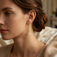 Gold Filigree Pearl Drop Earrings