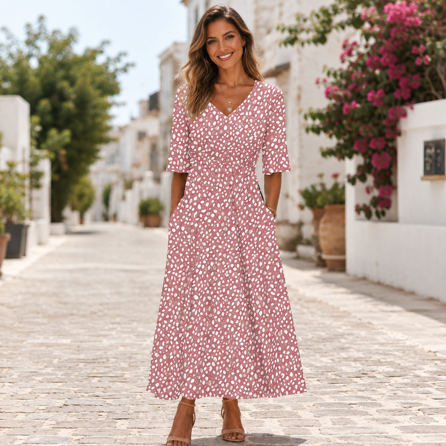 Novara – Elegant Midi Dress with Flattering Fit