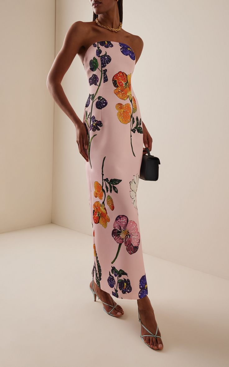 Exclusive Rayna Floral Crepe Maxi Dress By Leo Lin