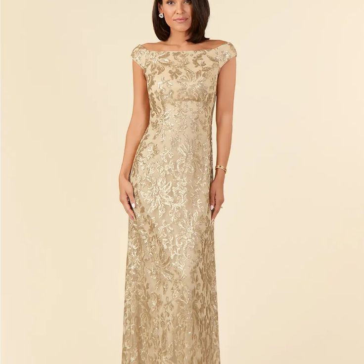 Dress Porcelain Champagne A Line Off The Shoulder Elegant Lace Evening