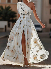 Liora - Light Green Floral Maxi Dress