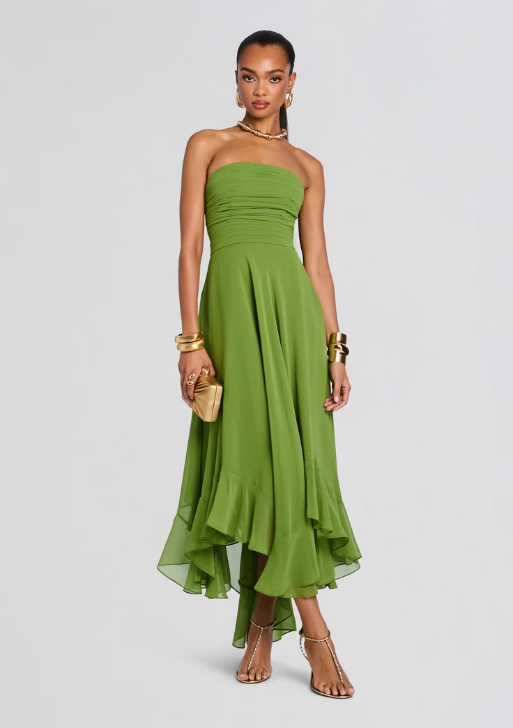 Louisa Chiffon Dress Kiwi