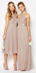 Sequin Bridesmaid Dress, Halter Bridesmaid dress,Custom Bridesmaid