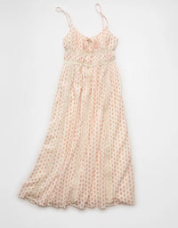 AE Tie Front Lace Midi Dress