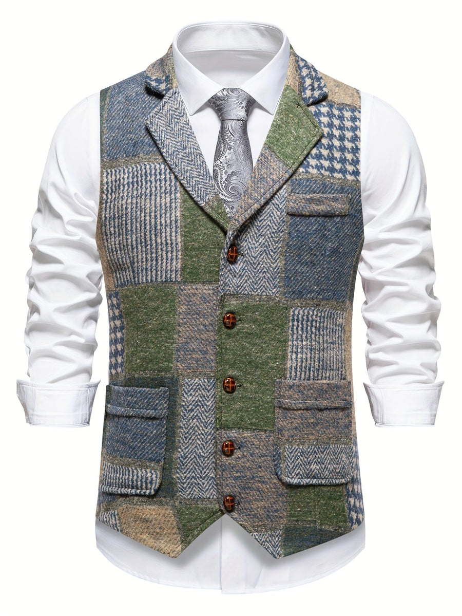 Zachariah - Classic Patchwork Gilet for Men