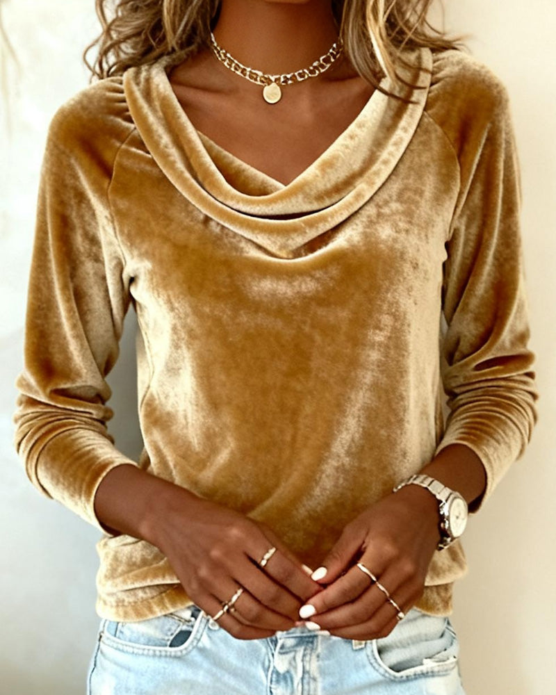 Penelope – Long Sleeve Velvet Top