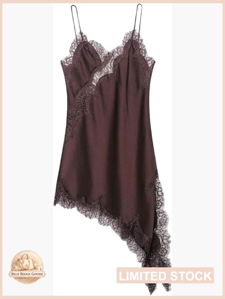 Satin Slip Dress Asymmetrical Hem Sleeveless V Neck Layering Date