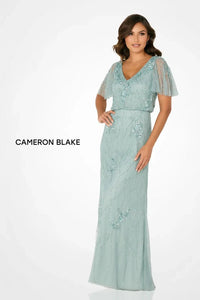 Cameron Blake Beaded Sequin Mother Of The Bride Formal Long Dress Sage