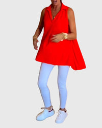 Lina | Sleeveless Top Red