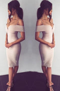 Sexy Bodycon Off The Shoulder Knee Length Prom Charming Evening Party