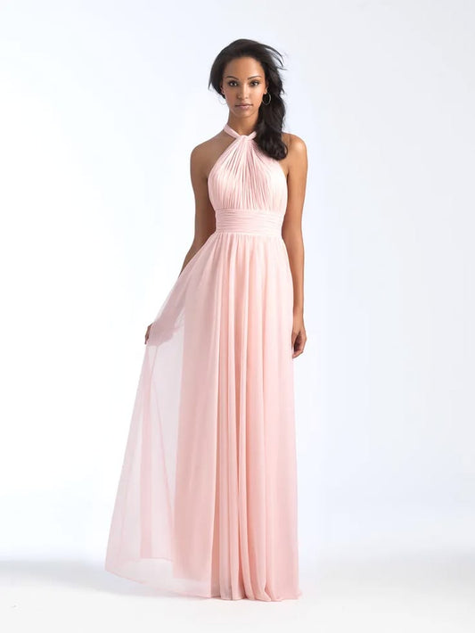 1565 Allure Bridals Halter A Line Bridesmaid Dress