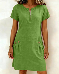 Marlow - Cotton Dress with Zip Pocket