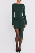 Clothing: Evergreen Embellished Draped Mini Dress