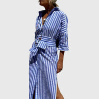 Ellen | Classic Striped Dress Blue